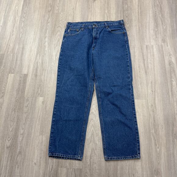 Carhartt Relaxed Fit Straight Leg Jeans Men's 40 x 32 Blue Workwear Work Western - Picture 1 of 10